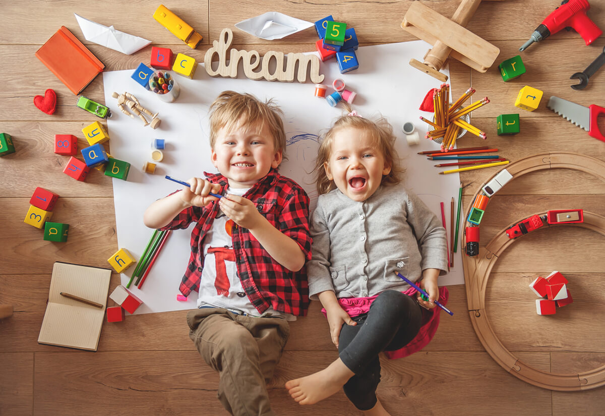 Kids smiling